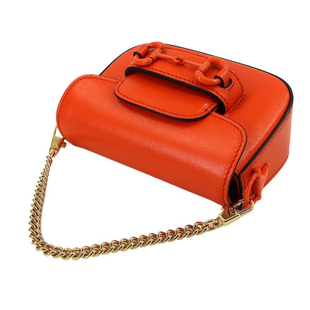 GUCCI Orange Leather Horsebit Bag - Picture 6 of 10